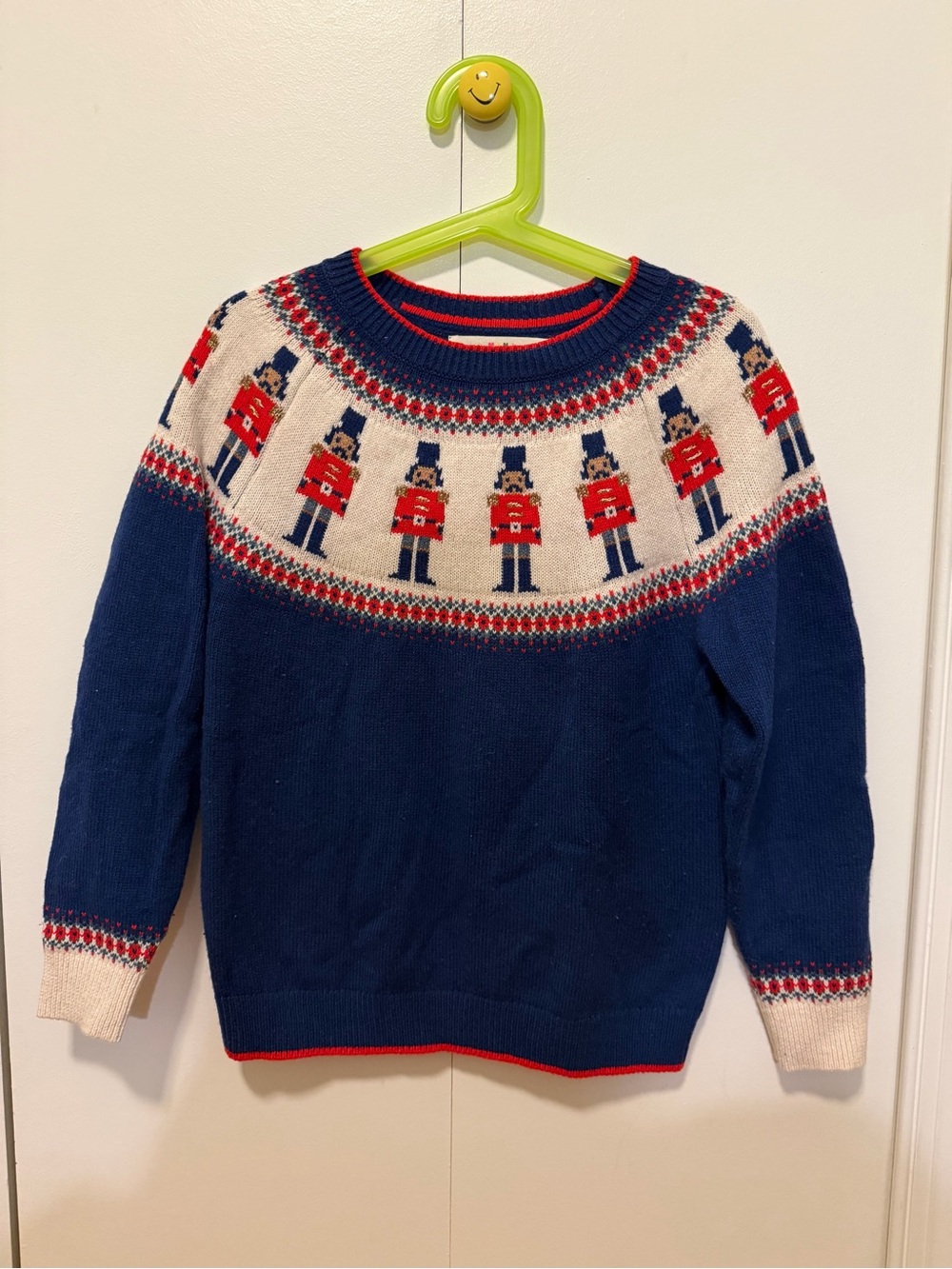 Classic Navy Nutcracker Crewneck Sweater for Kids
